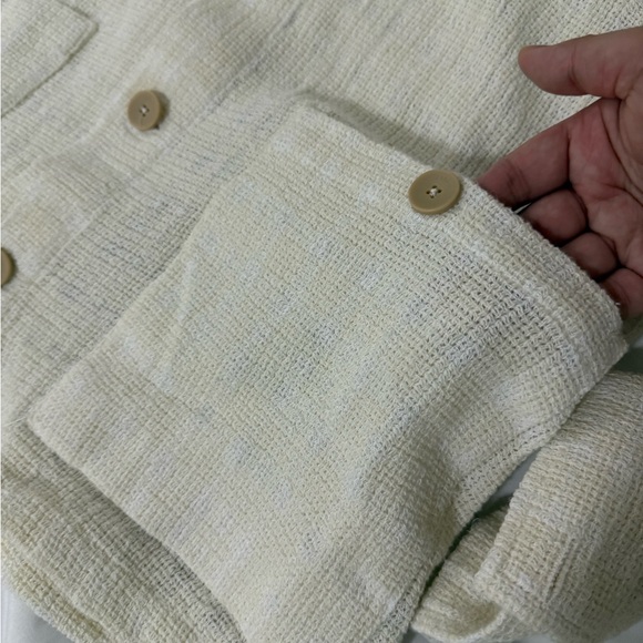 ZARA Textured Cream Button-Up Jacket - Picture 5 of 9